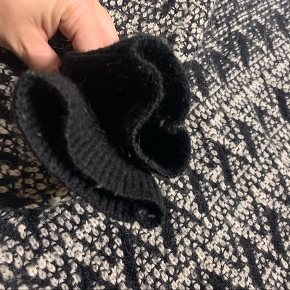 Cynthia Rowley Wool Alpaca south West Santa Fe fire black white cardigan sweater - Picture 8 of 10